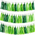Green Gradient Tissue Paper Tassels 30pcs, Adding Festive Whimsy to Any by Unknown