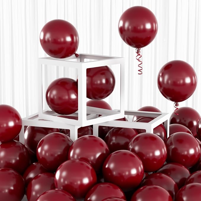 100pcs 5 Inch Small Burgundy Red Balloons | 5” Mini Maroon Wine Red Latex by Colorfullifefromnowon