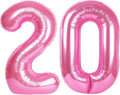Pink Jumbo Number 20 Balloon 40 Inch, Boy Girl 20 Birthday Supplies, Foil by Upgesy