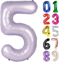 5 Balloon - Lilac Birthday Number Balloons, 40 Inch Decorations Men Women | by ALPHADELTAPI