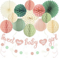 Sage Green and Blush Pink Baby Shower Decorations by Aonor