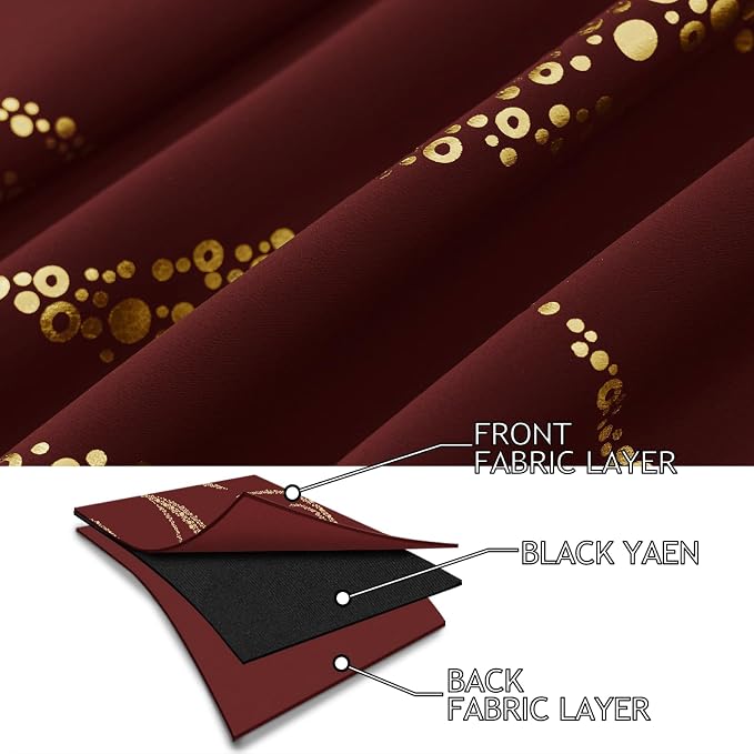 Yakamok Burgundy Blackout Curtains - Image 4
