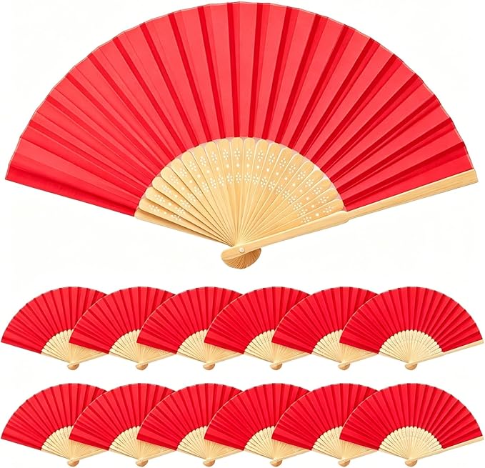 Paper Hand Fans, 8.3 Inch Foldable Handheld Fans - Image 2
