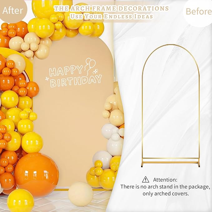 SoarDream Khaki Spandex Arch Cover 6FT Wedding Arch Backdrop Cover Stretchy Backdrop Chiara Wall Arch Stand Cover for Wedding Birthday Balloon Decorations- Ideal for Balloon Arches