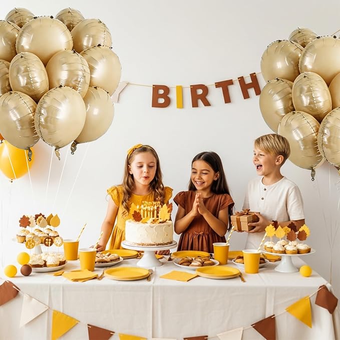 TONIFUL 30Pcs 18 Inch Round Balloons Large Caramel Round Shape Foil Balloons - Image 3