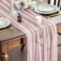 Artoid Mode 6PCS Pearl Pink Gauze Table Runner 120 Inch 10FT, Seasonal Sheer by ArtoidMode