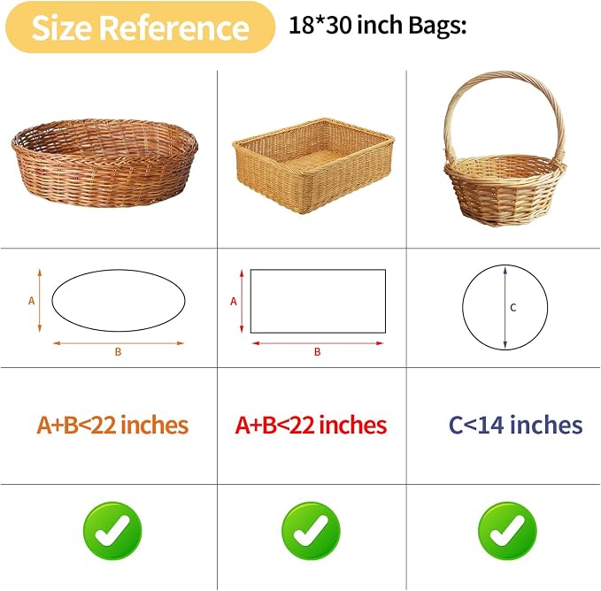 COQOFA 10 Pieces Large Cello/Cellophane Bags 18x30 Inches Clear Basket Gift - Image 4