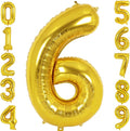 40 Inch Gold Number 6 Foil Balloon by TNCDJKPA