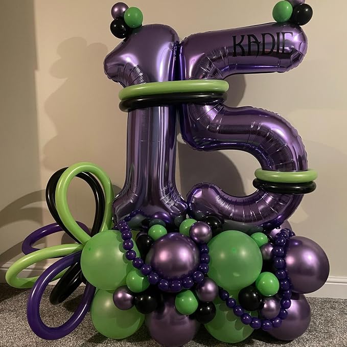 Number 17 Purple Balloons 40 Inch Giant Purple 17 Number Foil Helium Balloons - Image 7