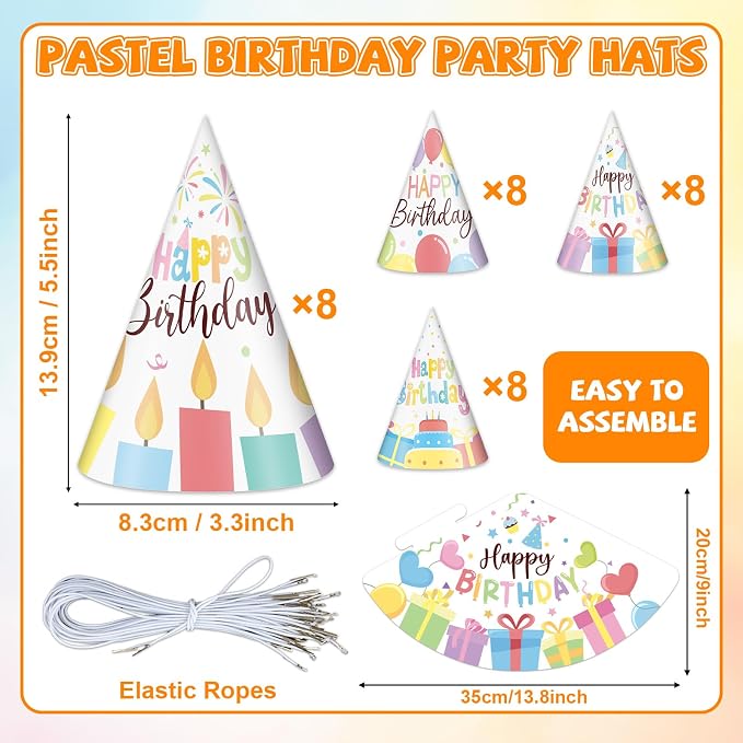 Lonfliness 32Pcs Colorful Party Hats - Image 2
