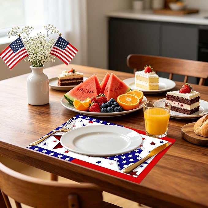 50 Pack Disposable Paper Placemats Patriotic Table Mats - Image 3