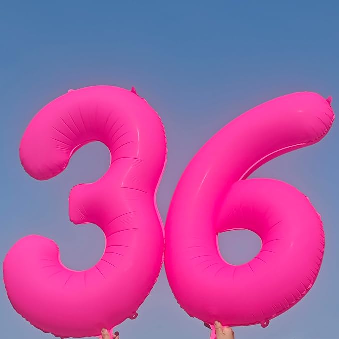 40 in Fluorescent Pink Birthday Balloon Number 3 Pink Fluorescent Number 3 | - Image 6