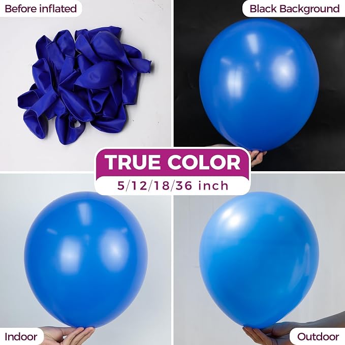 Bezente Royal Blue Giant Latex Round Balloons 36 Inch 8 Pack | Large Dark Blue - Image 2