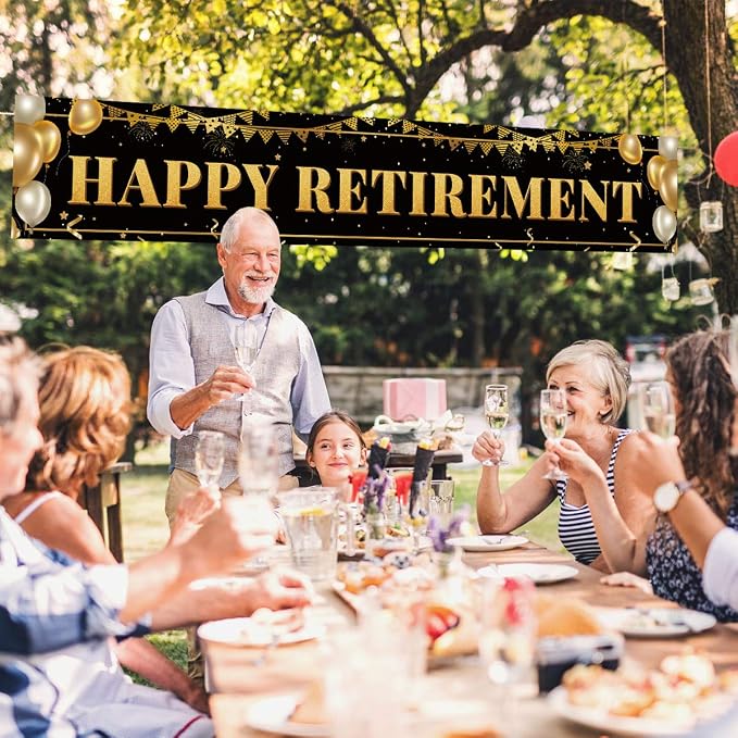 Large Happy Retirement Banner, Party Decorations Supplies - Image 7