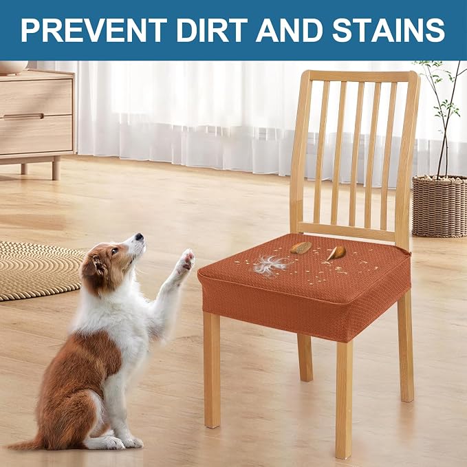 Smiry Waterproof Seat Covers for Dining Room Chairs, No Rear Covers | Stretch - Image 6