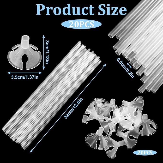 cobee 20 Pcs Balloon Holder Sticks, Plastic Balloon Sticks - Image 4