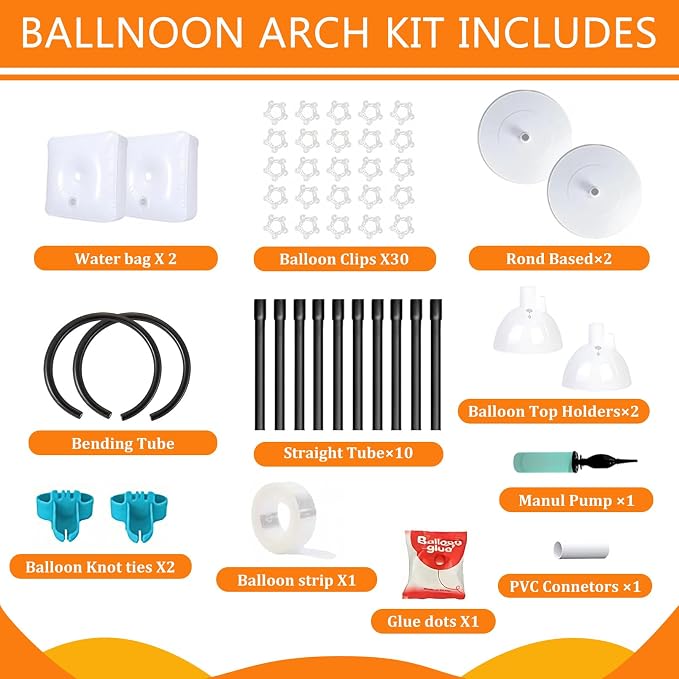Balloon Arch Kit Stand for Birthday Decoration 8.2FT & 6FT | Black Adjustable - Image 3