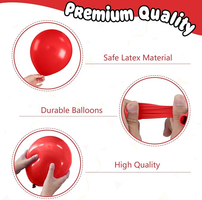 Strawberry Balloons, 12 Inch Red and Pink Balloons - Image 3