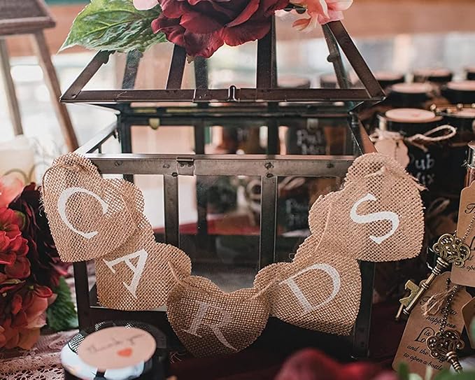 Cards Banner Heart Jute Burlap Banner Jute Garland - Image 5
