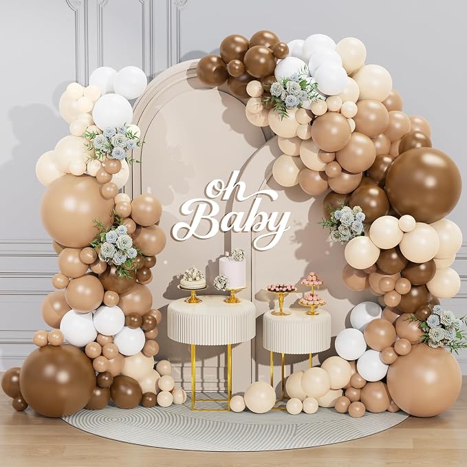 Brown Balloon Garland Arch Kit 156 Pcs Different Sizes 18 12 10 5 Inch Brown by Unknown