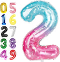 Number Balloons 40 Inch Pink Blue Purple 1 Balloon by Argthjy