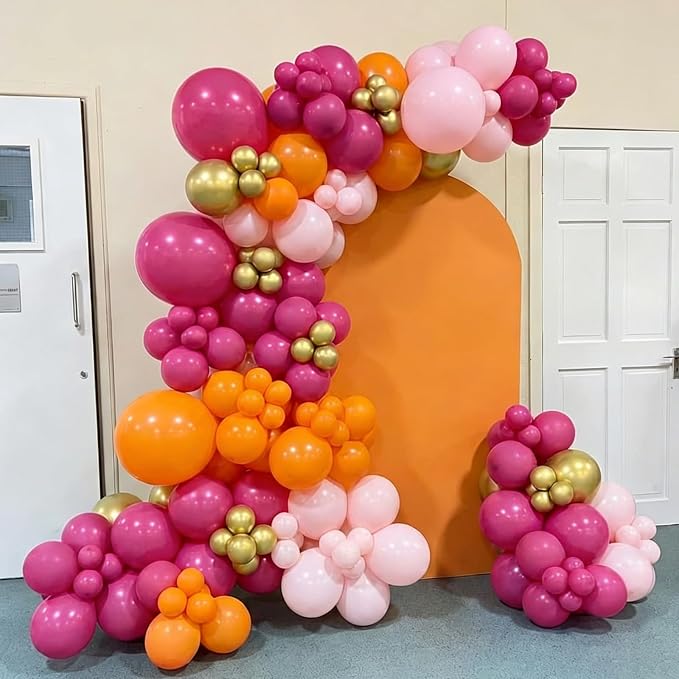YMSZ Pink and Orange Balloon Garland Arch Kit, Tropical Balloons, | Different - Image 4