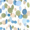 Dusty Blue and Sage Green Beige Polka Dot Garland Olive Green Dusty Blue Cream by pinkblume