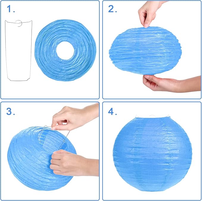 LIHAO 20PCS Colorful Paper Lanterns Party Decorations | Sizes 6'' 8'' 10'' 12' - Image 4