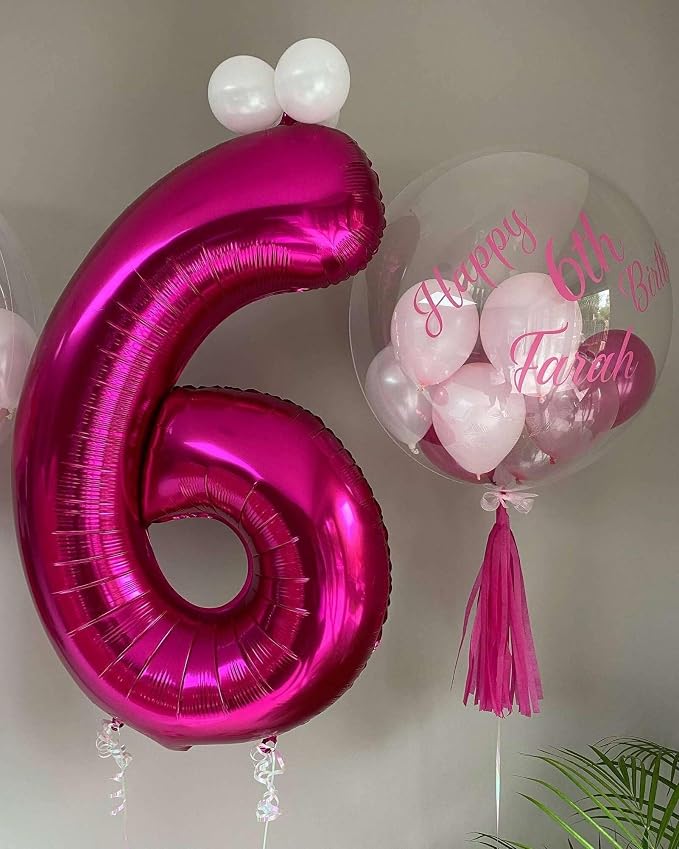 Hot Pink 16 Number Balloons, 40 Inch Giant Number 16 Balloons Foil Mylar Helium - Image 4