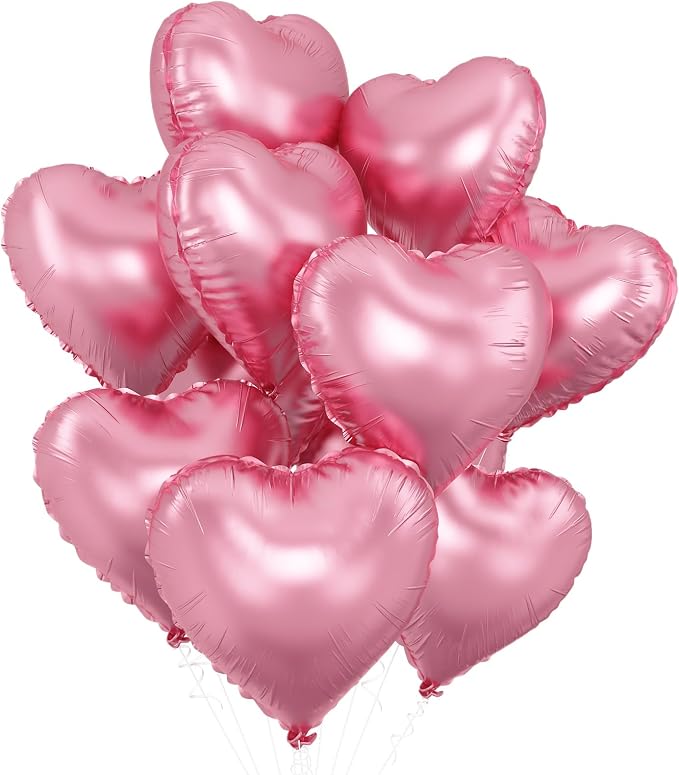 Pink Heart Balloons, 18Inch Pearl Pink Helium Balloon by GRESATEK