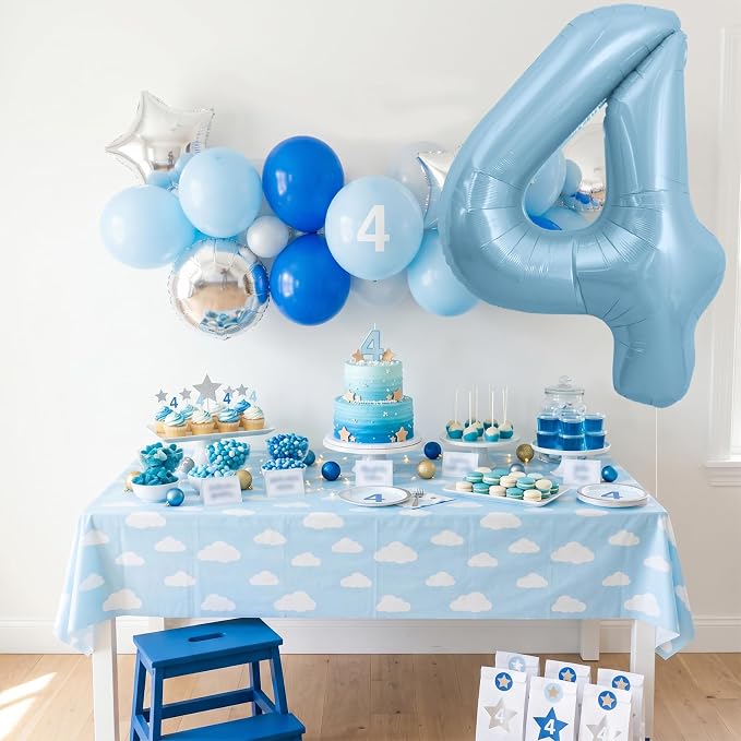 TONIFUL 40 Inch Light Blue Large Numbers Balloon 0-9 Foil Mylar Big Number - Image 3