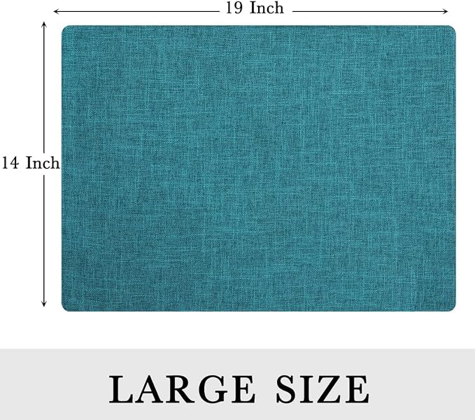 Faux Cotton Linen Placemats Set of 6, Cloth Washable Farmhouse Dining Table Mats - Image 8