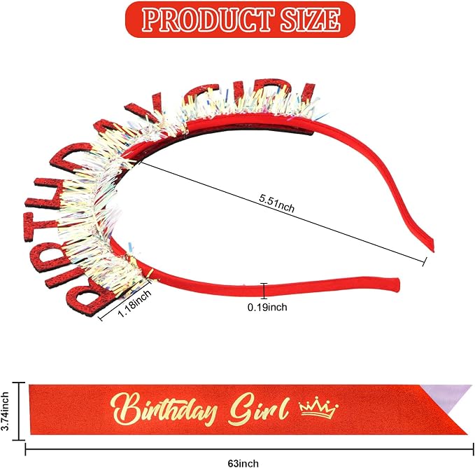 CIEHER Birthday Girl Headband Birthday Crown - Image 5