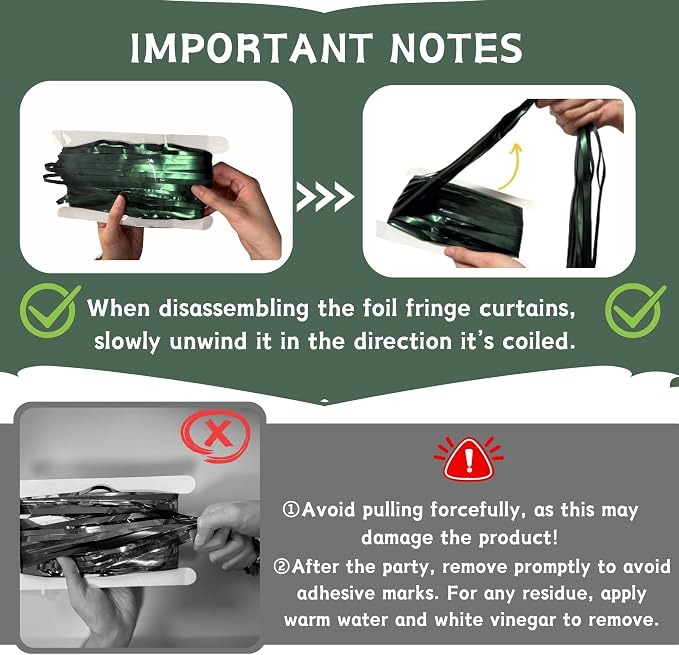 Dark Green Matte Foil Fringe Curtain Backdrop Party Decorations | 2 PCS 6.6×3.3 - Image 4