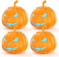 Fog Machine with LED RGB Lights, 800W Halloween Fog Machine with Remote Control, Pumpkin Smoke Machine 12 Colors Lighting Effect for Halloween Band DJ Show Club Outdoor Camping, 4 Pack