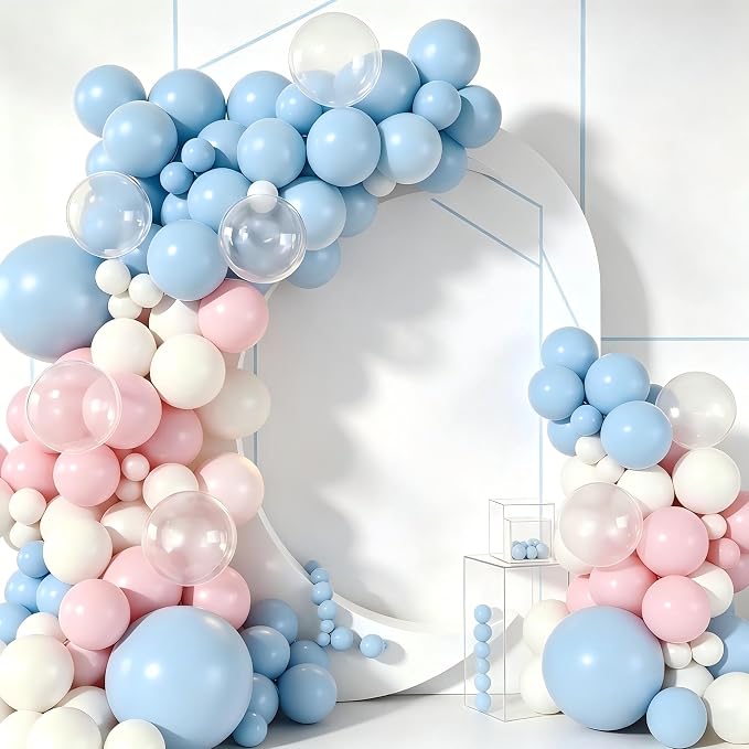 Pink and Blue Balloons Garland Arch Kit - Image 5
