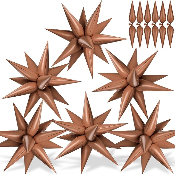 72 PCS Chocolate Color Star Balloons, Big 26 Inch Foil Balloons Explosion by GCTWFYK