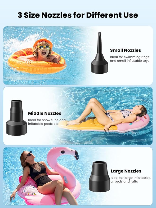 Dr.meter 3 Ways Powered Air Mattress Pump Electric Air Pump - Image 4