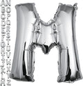 40 inch Silver Letter M Balloon, Big Size Alphabet Foil Mylar Helium Balloons by VHUWE