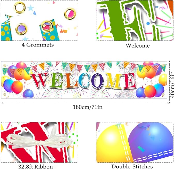 Welcome Banner for Office 6x1.3 Ft Welcome Home Banner for Outside | Polyester - Image 2