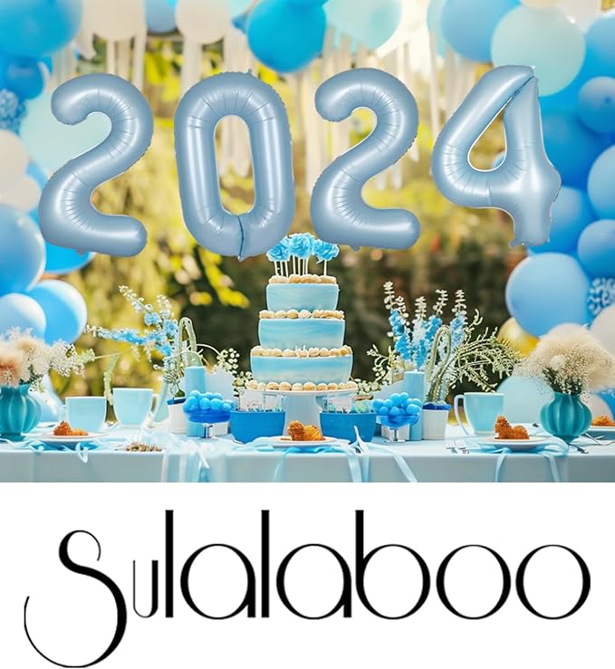40 Inch Light Blue Number 5 Balloon 0-9 Big Helium Balloons | Large Giant - Image 4