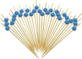 Minisland Sky Blue Pearl Bamboo Cocktail Picks, Fancy Appetizer Toothpicks | by Minisland