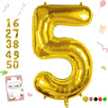 40 Inch Gold Number 5 Balloon, 5th Birthday Decoration Boys Girls | Large Self by Smlpuame