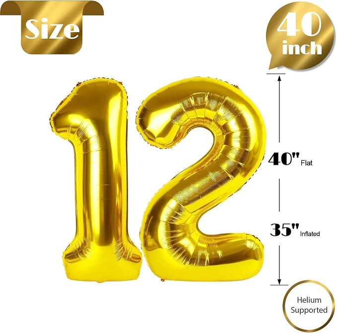 Gold 12 Balloon - Image 6