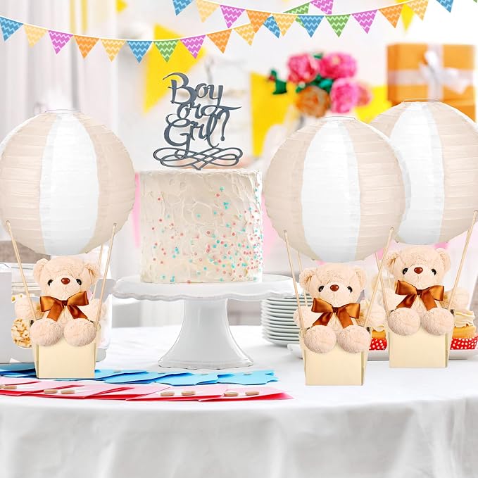 12 Sets Baby Shower Hot Air Balloon Table Centerpieces DIY Paper Lanterns - Image 6