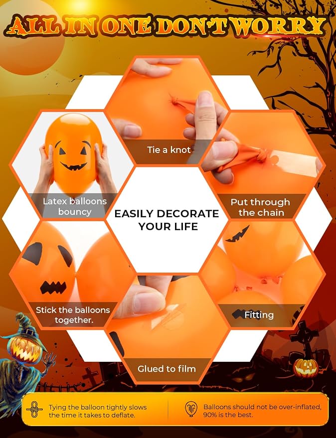 Halloween Balloons, 6 Styles | 60Pcs 12 Inch Halloween Latex Balloons - Image 6