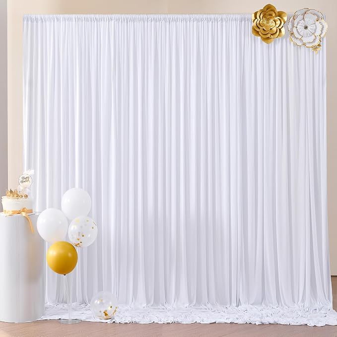 Wrinkle Free White Backdrop Curtain - Image 3