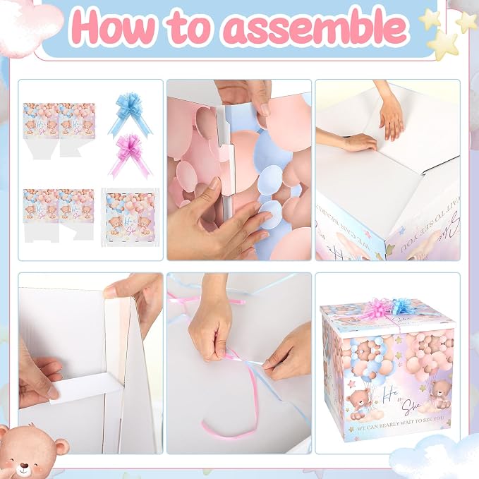 AmazingSpark 28in Giant Gender Reveal Gift Box - Image 3