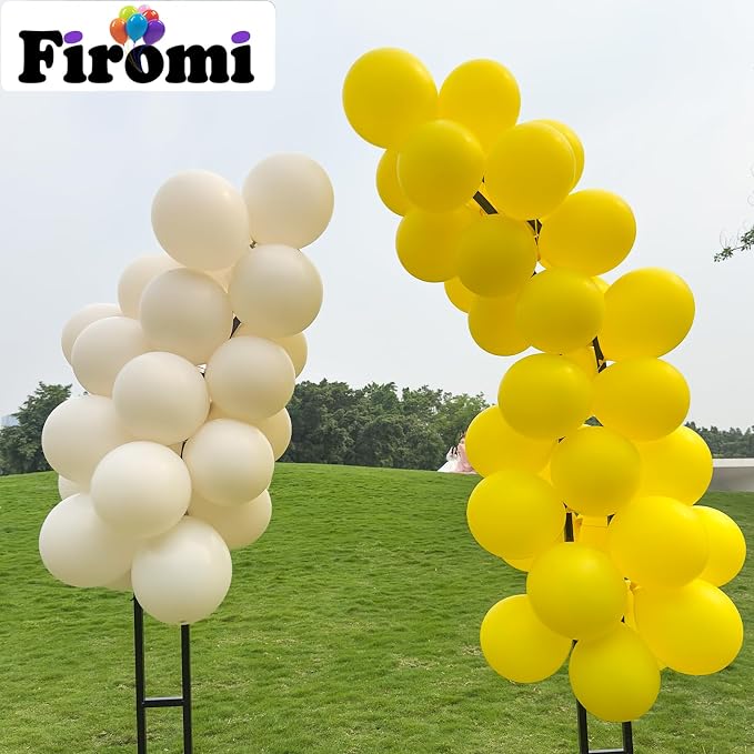 Firomi Beige Latex Balloons 12-inch 100 Pack | Big Helium Thicken Sand Balloon - Image 3