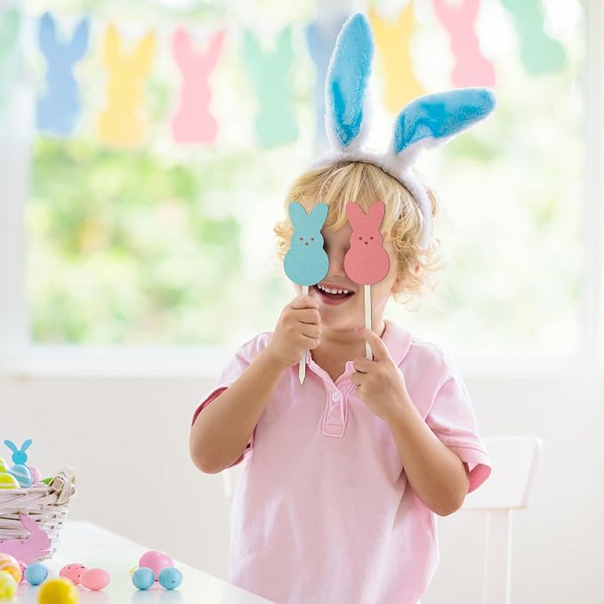 TICIAGA 14PCS Easter Wooden Picks Decorations - Image 5